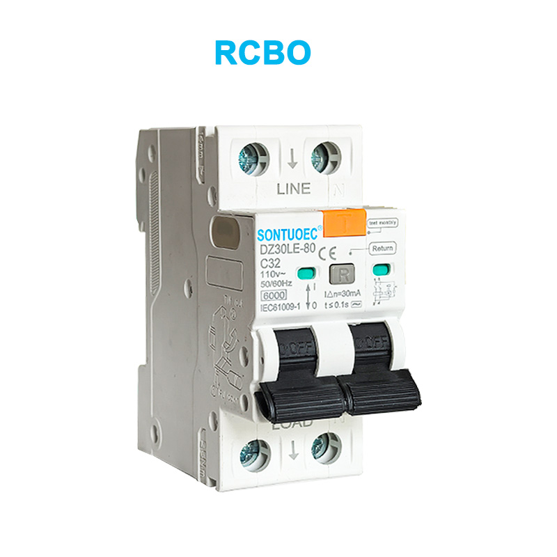 2c Gollyngiadau Torri Cylchdaith Cyfredol 6KA IEC61009.1 RCBO Ansawdd Safon