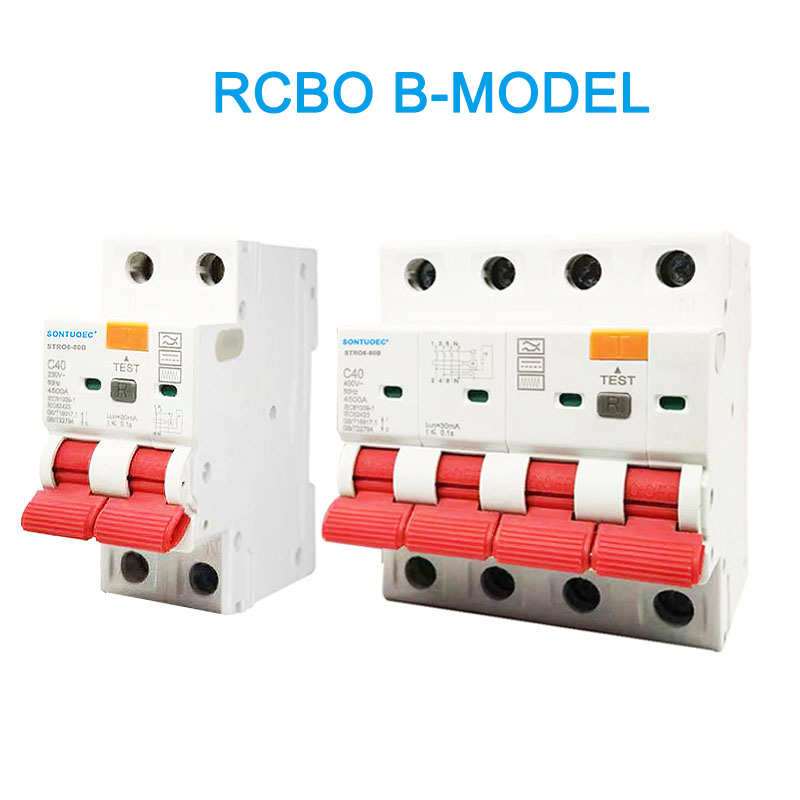 RCBO B Model 2c 4c Torri Cylchdaith Gyfredol Gweddilliol