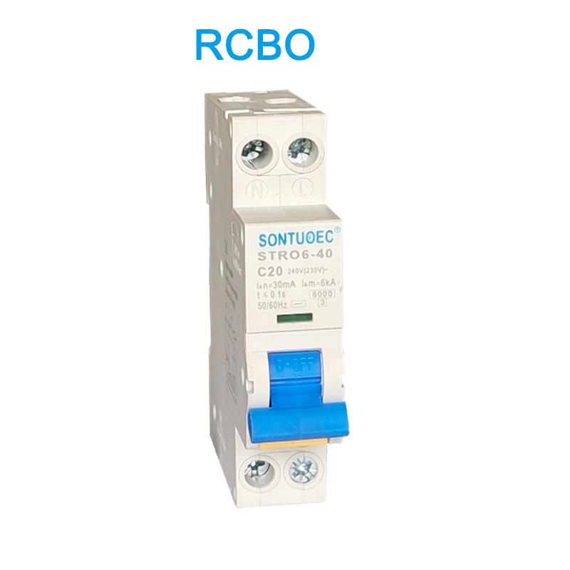 STRO6-40 Cylchdaith Breaker Math o Rail Gosod RCBO