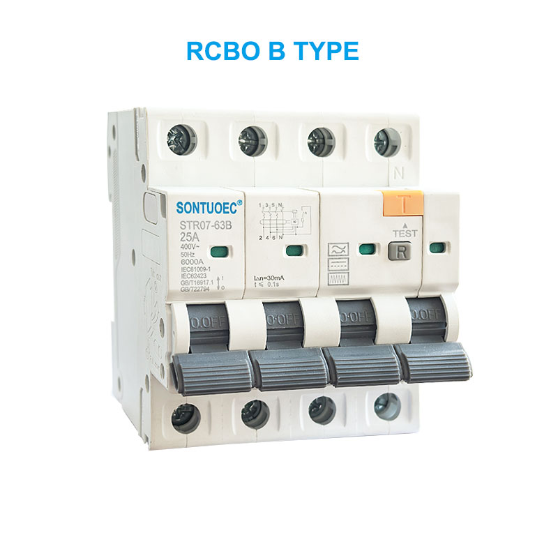 STRO7-63B RCBO B MATH 2P 4P TORRI CYSYLLTU CYFREDOL GWEITHREDOL